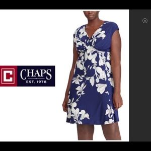 Chaps Empire Waist Floral Dress Plus 16W